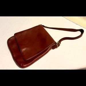 RED RETRO COACH MESSENGER BAG FOLD OVER FLAP